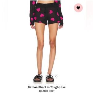 Beach Riot Balboa Heart Tough Love Printed Shorts Cotton Knit Size Large NWT